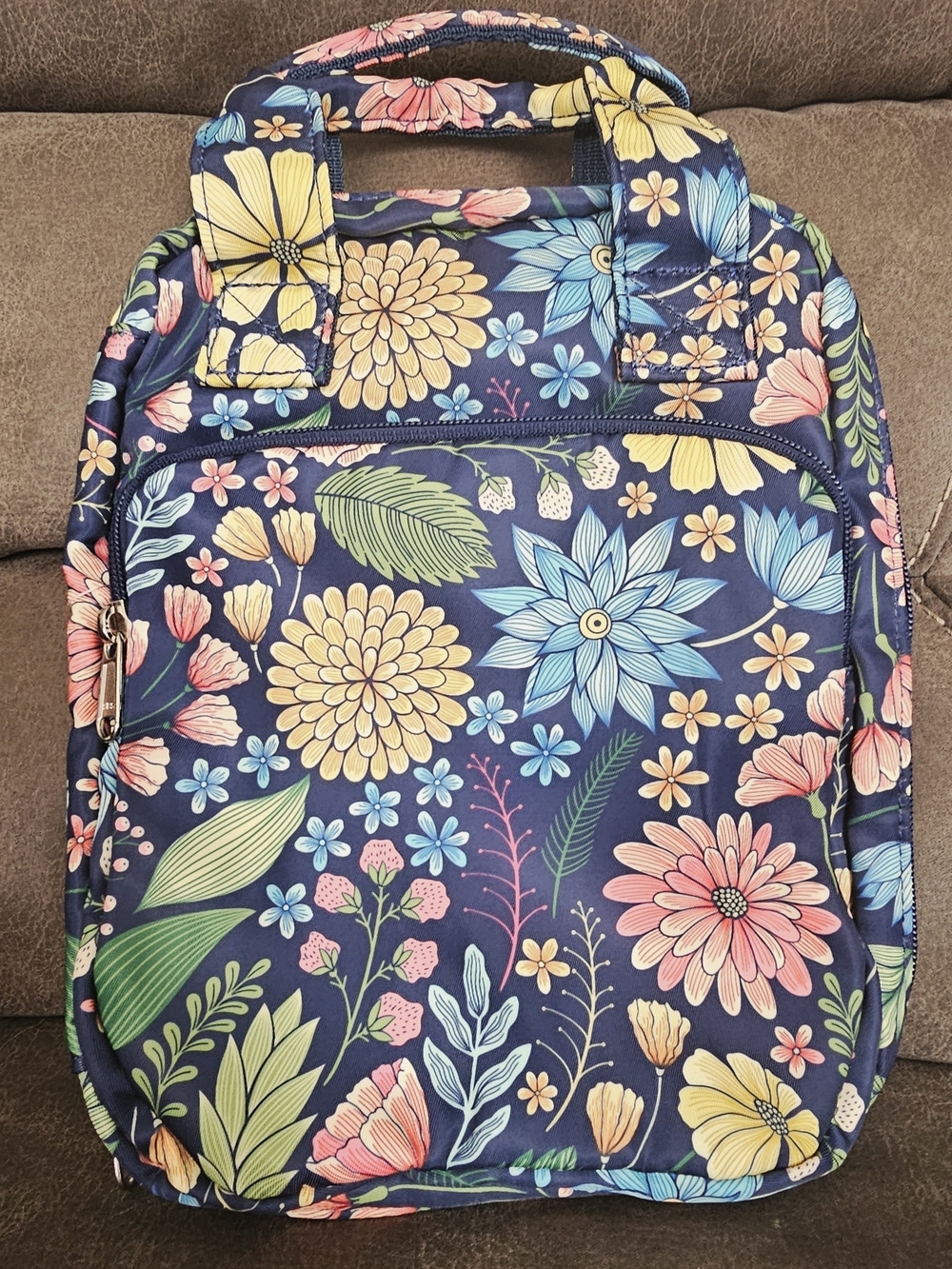 Floral Navy Women's Backpack Tote - Navy Floral